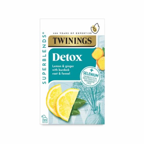 Twinings Detox, 20 Tea Bags 40g, Fruit and Herbal Tea, R. Twining and Company Limited. Sold by Teas.co.uk.