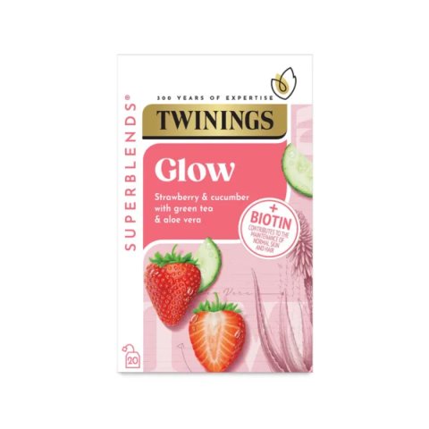 Twinings Glow, 20 Tea Bags 44g, Fruit and Herbal Tea, R. Twining and Company Limited. Sold by Teas.co.uk.