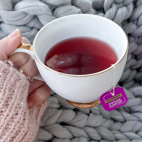 Www-Teas-Co-Uk-Twinings-Immune-Support-20-Tea-Bags-40G-070177229719-Tea-In-Cup-Top-View-In-Ladies-Hand Twinings Immune Support, 20 Tea Bags 40Gtwinings Immune Support, 20 Tea Bags 40G
