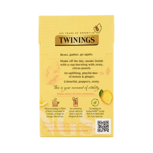 Twinings Lemon And Ginger, 20 Tea Bags 30G