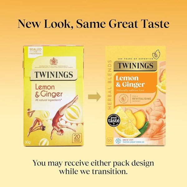 Twinings Lemon And Ginger, 20 Tea Bags 30G