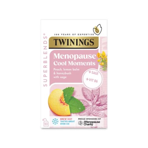 Twinings Menopause Cool Moments, 20 Tea Bags 40g, Fruit and Herbal Tea, R. Twining and Company Limited. Sold by Teas.co.uk.