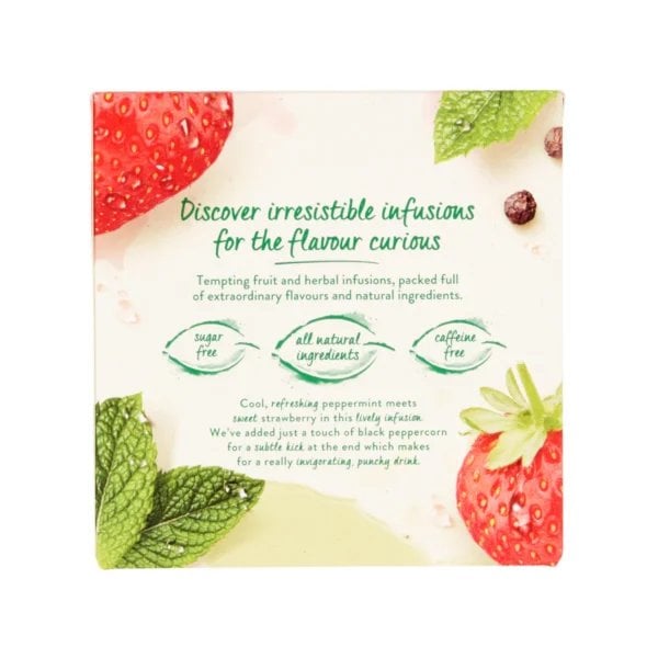 Twinings Peppermint and Strawberry, 20 Tea Bags 36g, Fruit and Herbal Tea, R. Twining and Company Limited. Sold by Teas.co.uk.