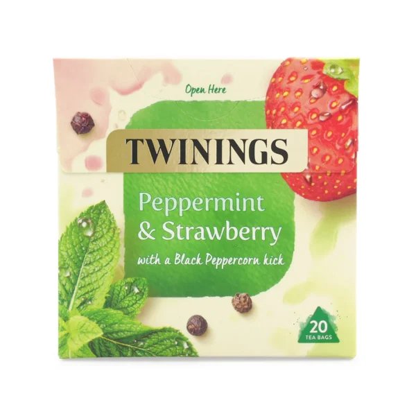 Twinings Peppermint and Strawberry, 20 Tea Bags 36g, Fruit and Herbal Tea, R. Twining and Company Limited. Sold by Teas.co.uk.