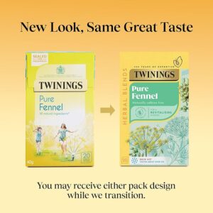 Twinings Pure Fennel, 20 Tea Bags 40g, Fruit and Herbal Tea, R. Twining and Company Limited. Sold by Teas.co.uk.