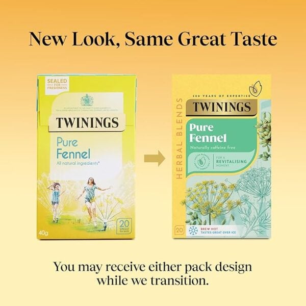 Twinings Pure Fennel, 20 Tea Bags 40g, Fruit and Herbal Tea, R. Twining and Company Limited. Sold by Teas.co.uk.