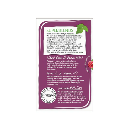 Www-Teas-Co-Uk-Twinings-Sweet-Dreams-20-Tea-Bags-40G-070177231217-Back-Of-Box Twinings Sweet Dreams, 20 Tea Bags 40G