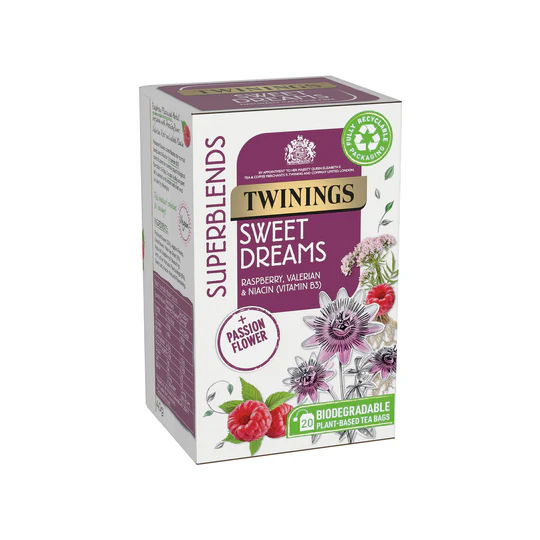 Www-Teas-Co-Uk-Twinings-Sweet-Dreams-20-Tea-Bags-40G-070177231217-Front-And-Left-Of-Box Twinings Sweet Dreams, 20 Tea Bags 40G