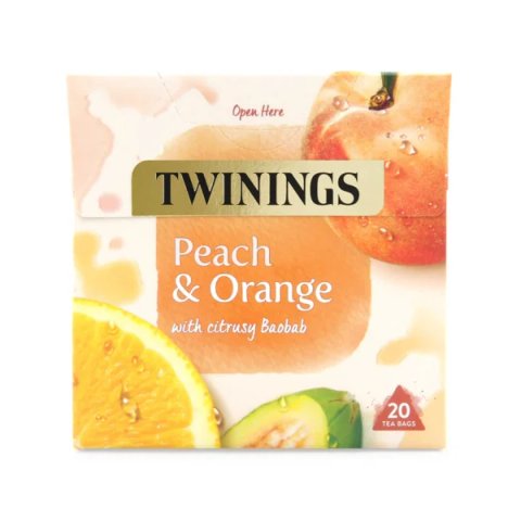 Twinings Peach and Orange, 20 Tea Bags 40g, Fruit and Herbal Tea, R. Twining and Company Limited. Sold by Teas.co.uk.