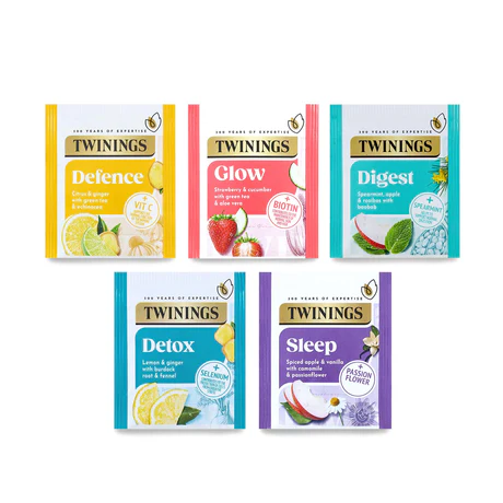 Www-Teas-Co-Uk-Twinings-Wellbeing-Collection-20-Tea-Bags-37G-070177229573-Front-Of-Tea-Bag-Enverlope Twinings Wellbeing Collection, 20 Tea Bags 37G