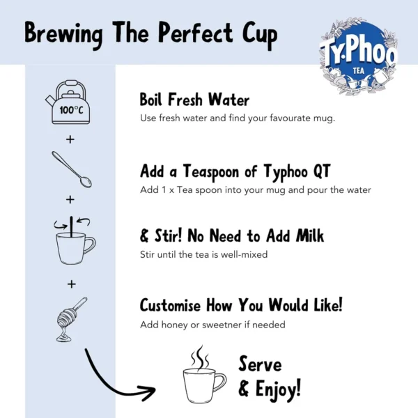 Typhoo Qt One Cup Instant Tea With Whitener, 125G