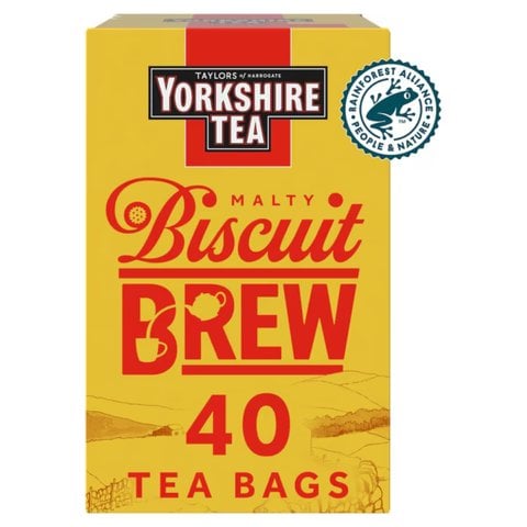 Yorkshire Tea Biscuit Brew, 40 Tea Bags 112g, Black Tea, Bettys & Taylors Group Limited. Sold by Teas.co.uk.