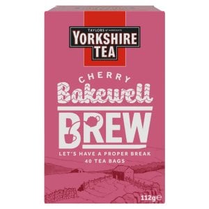 Yorkshire Tea Cherry Bakewell Brew, 40 Tea Bags 112g, Black Tea, Bettys & Taylors Group Limited. Sold by Teas.co.uk.