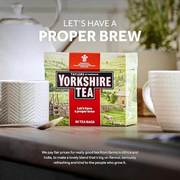 Yorkshire Tea Original Everyday Blend, 80 Tea Bags 250g, Black Tea, Bettys & Taylors Group Limited. Sold by Teas.co.uk.