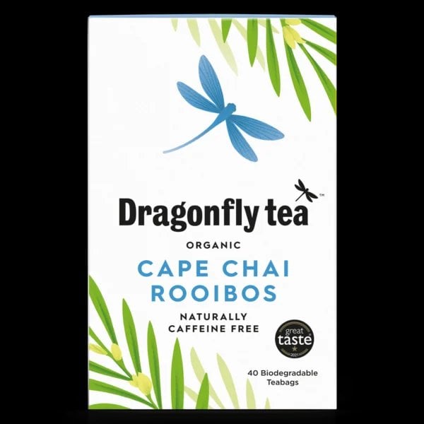 Dragonfly Organic Cape Chai Rooibos, 40 Tea Bags 80G, Rooibos, Dragonfly Teas Limited. Sold By Teas.co.uk.