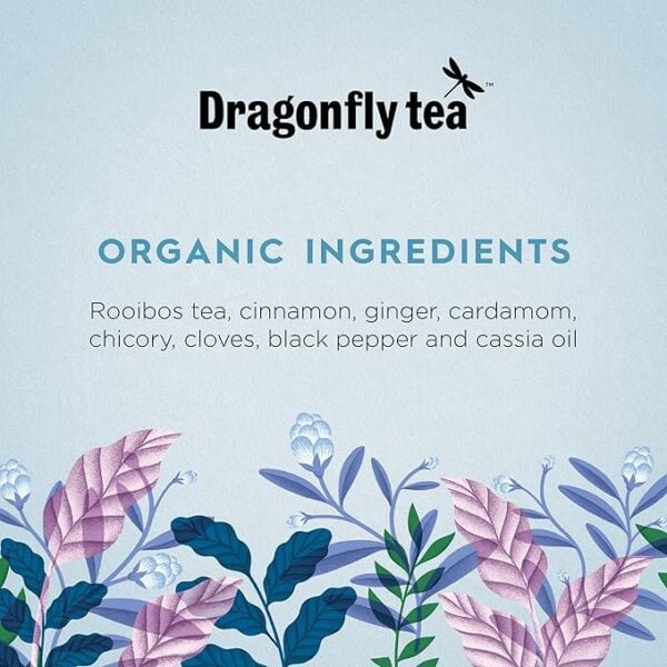 Dragonfly Organic Cape Chai Rooibos, 40 Tea Bags 80G, Ingredients, Available At Teas.co.uk