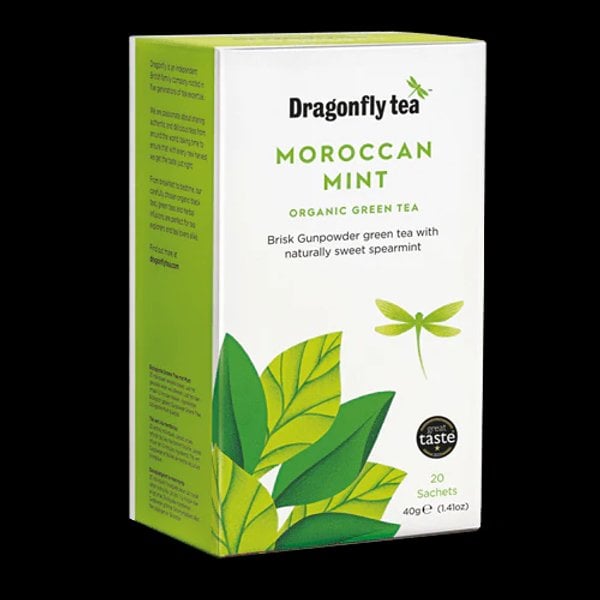 Dragonfly Organic Moroccan Mint, 40 Tea Bags 80G, Green Tea, Dragonfly Teas Limited. Sold By Teas.co.uk.