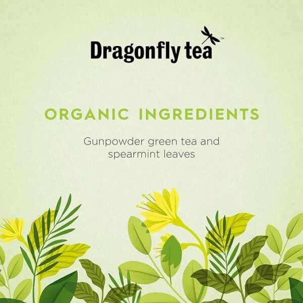 Dragonfly Organic Moroccan Mint 40, Tea Bags 80G Organic Ingredients, Available At Teas.co.uk
