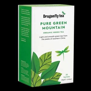 Dragonfly Organic Pure Green Mountain, 40 Tea Bags 80g, Green Tea, Dragonfly Teas Limited. Sold by Teas.co.uk.
