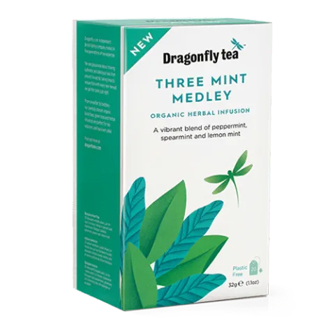 Dragonfly Organic Three Mint Medley, 40 Tea Bags 100g