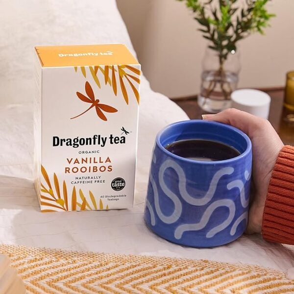 Dragonfly Organic Vanilla Rooibos, 40 Tea Bags 100G, Organic Tea Bags, Dragonfly Teas Limited. Sold By Teas.co.uk.