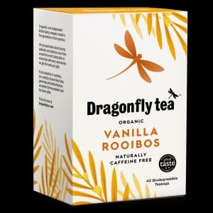 Dragonfly Organic Vanilla Rooibos, 40 Tea Bags 100g, Organic Tea Bags, Dragonfly Teas Limited. Sold by Teas.co.uk.