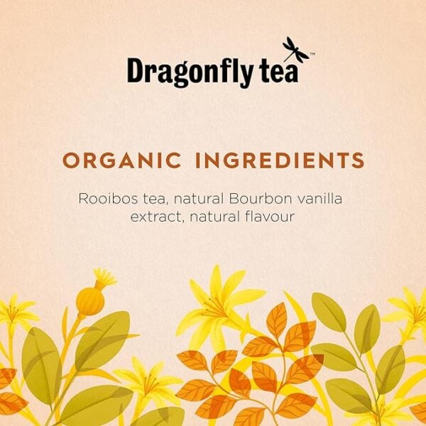 Dragonfly Organic Vanilla Rooibos, 40 Tea Bags 100G, Organic Tea Bags, Dragonfly Teas Limited. Sold By Teas.co.uk.