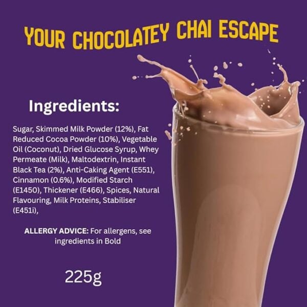 Drink Me Chai Chocolate Chai Latte, 225G, Ingredients, Available At Teas.co.uk