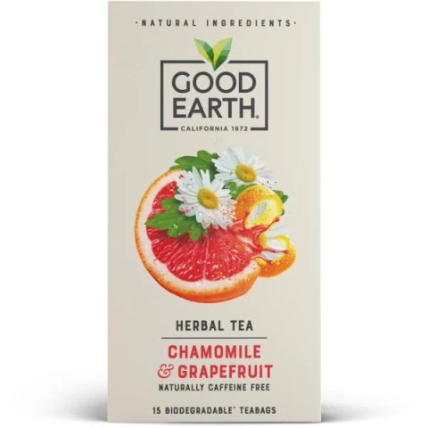 Good Earth Chamomile and Grapefruit, 15 Tea Bags 42g, Fruit and Herbal Tea, Tata Consumer Products UK Group Limited. Sold by Teas.co.uk.