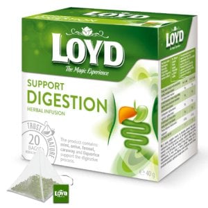 Loyd Digestion Support, 20 Tea Bags 40g, front of box, available at teas.co.uk