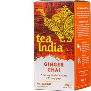 Tea India Ginger Chai, 40 Tea Bags 100g