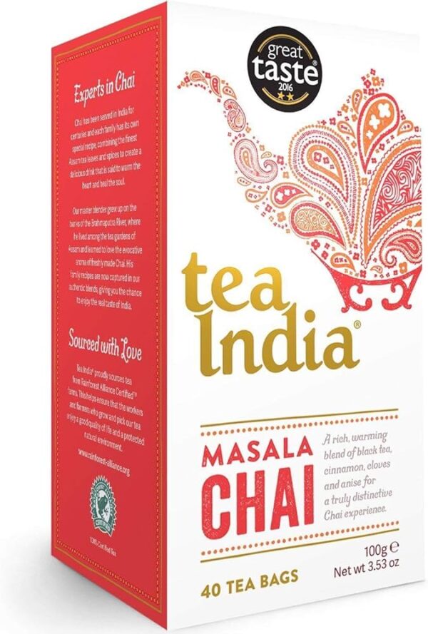 Tea India Masala Chai, 40 Tea Bags 100G