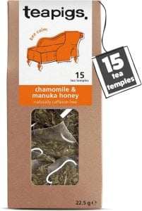 Teapigs Chamomile and Manuka Honey, 15 Tea Bags 22.5g, front of box.webp, available at teas.co.uk