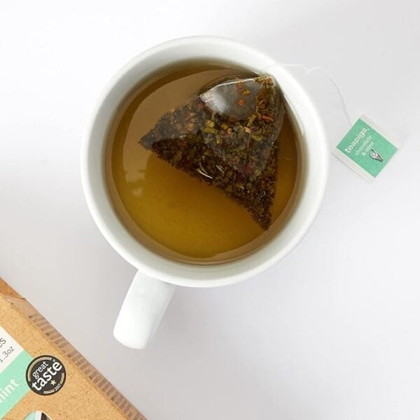 Teapigs Chocolate And Mint, 15 Tea Bags 37.5G, Brewing Tea In Mug With Tea Bag Brewing, Available At Teas.co.uk