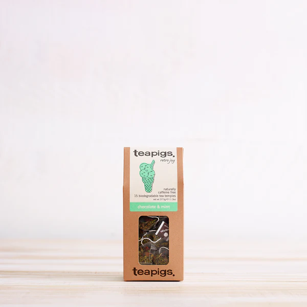 Www-Teas-Co-Uk-Teapigs-Chocolate-And-Mint-15-Tea-Bags-37-5G-5060136750281-Front-Of-Box-In-Lifestyle-Setting Teapigs Chocolate And Mint, 15 Tea Bags 37.5G
