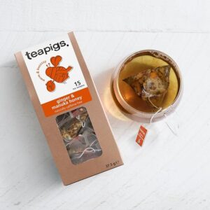 Teapigs Ginger And Manuka Honey 15 Tea Bags 37 5G Box With, brewing tea, available at teas.co.uk