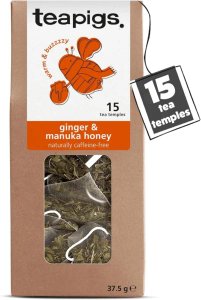 Teapigs Ginger and Manuka Honey, 15 Tea Bags 37.5g, Fruit and Herbal Tea, Teapigs Limited. Sold by Teas.co.uk.