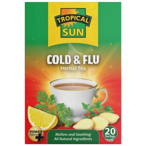 Tropical Sun Cold and Flu, 20 Tea Bags 40g, Fruit and Herbal Tea, Tropical Sun Foods Limited. Sold by Teas.co.uk.