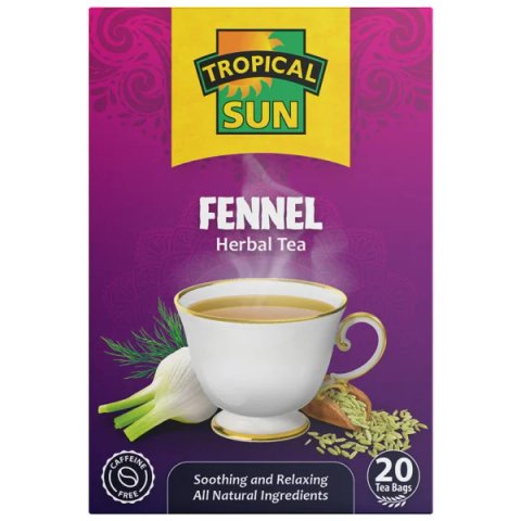 Tropical Sun Fennel, 20 Tea Bags 30g, Fruit and Herbal Tea, Tropical Sun Foods Limited. Sold by Teas.co.uk.