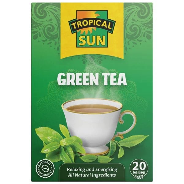 The Proper Hot Cup (Tropical Sun Green Tea, 80C, 2 Minutes) 1 Tropical Sun Green Tea, 20 Tea Bags 40G, Green Tea, Tropical Sun Foods Limited. Sold By Teas.co.uk.