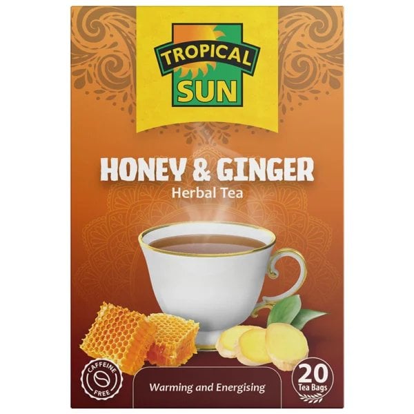 Classic Warming Honey And Ginger Cup (Tropical Sun) 1 Tropical Sun Honey And Ginger, 20 Tea Bags 70G, Fruit And Herbal Tea, Tropical Sun Foods Limited. Sold By Teas.co.uk.