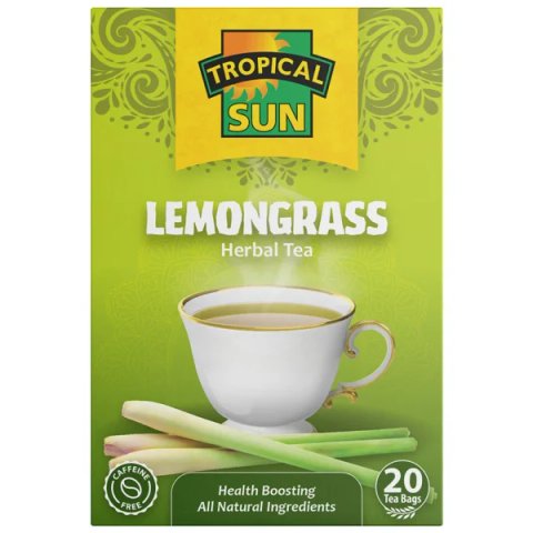 Tropical Sun Lemongrass, 20 Tea Bags 24g, Fruit and Herbal Tea, Tropical Sun Foods Limited. Sold by Teas.co.uk.