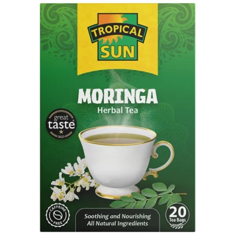 Tropical Sun Moringa, 20 Tea Bags 30g, Fruit and Herbal Tea, Tropical Sun Foods Limited. Sold by Teas.co.uk.