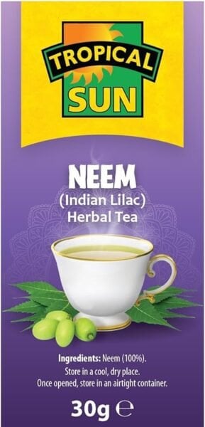Tropical Sun Neem, 20 Tea Bags 30G, Right Side Of Box, Available At Teas.co.uk