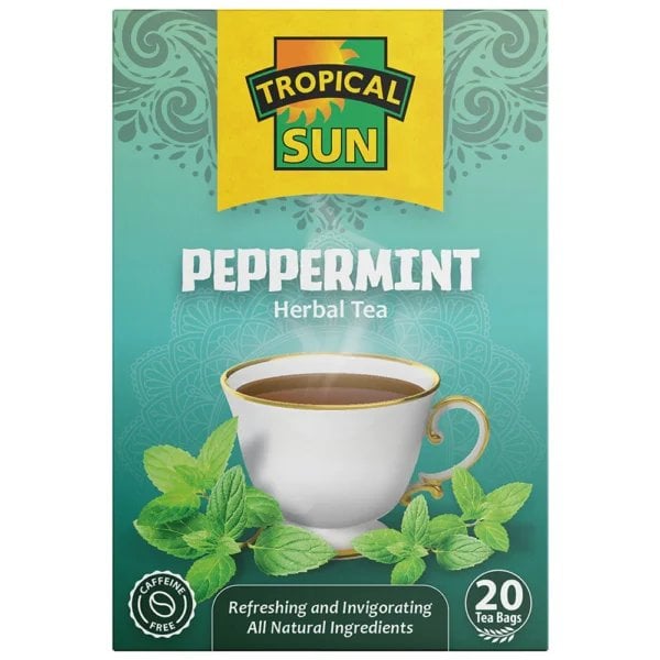 Tropical Sun Peppermint, 20 Tea Bags 30g, Fruit and Herbal Tea, Tropical Sun Foods Limited. Sold by Teas.co.uk.