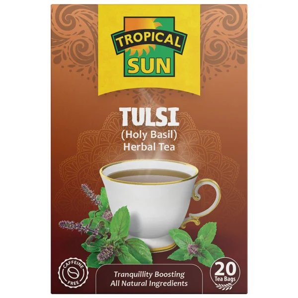 Tropical Sun Tulsi, 20 Tea Bags 26G, Fruit And Herbal Tea, Tropical Sun Foods Limited. Sold By Teas.co.uk.