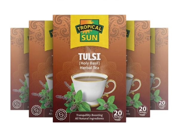 Tropical Sun Tulsi, 20 Tea Bags 26g, multi boxes of tea.webp, available at teas.co.uk