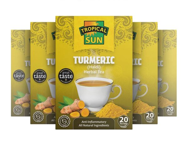 Tropical Sun Turmeric, 20 Tea Bags 30g, multi boxes together, available at teas.co.uk