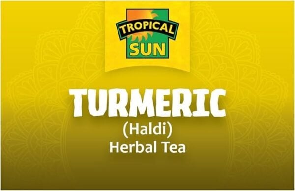 Tropical Sun Turmeric And Ginger, 20 Tea Bags 40G, Top Of Box, Available At Teas.co.uk