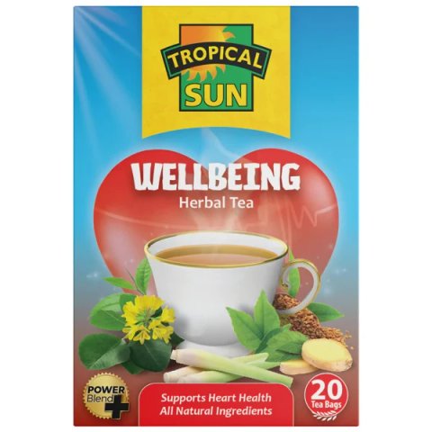 Tropical Sun Wellbeing, 20 Tea Bags 40g, Green Tea, Tropical Sun Foods Limited. Sold by Teas.co.uk.